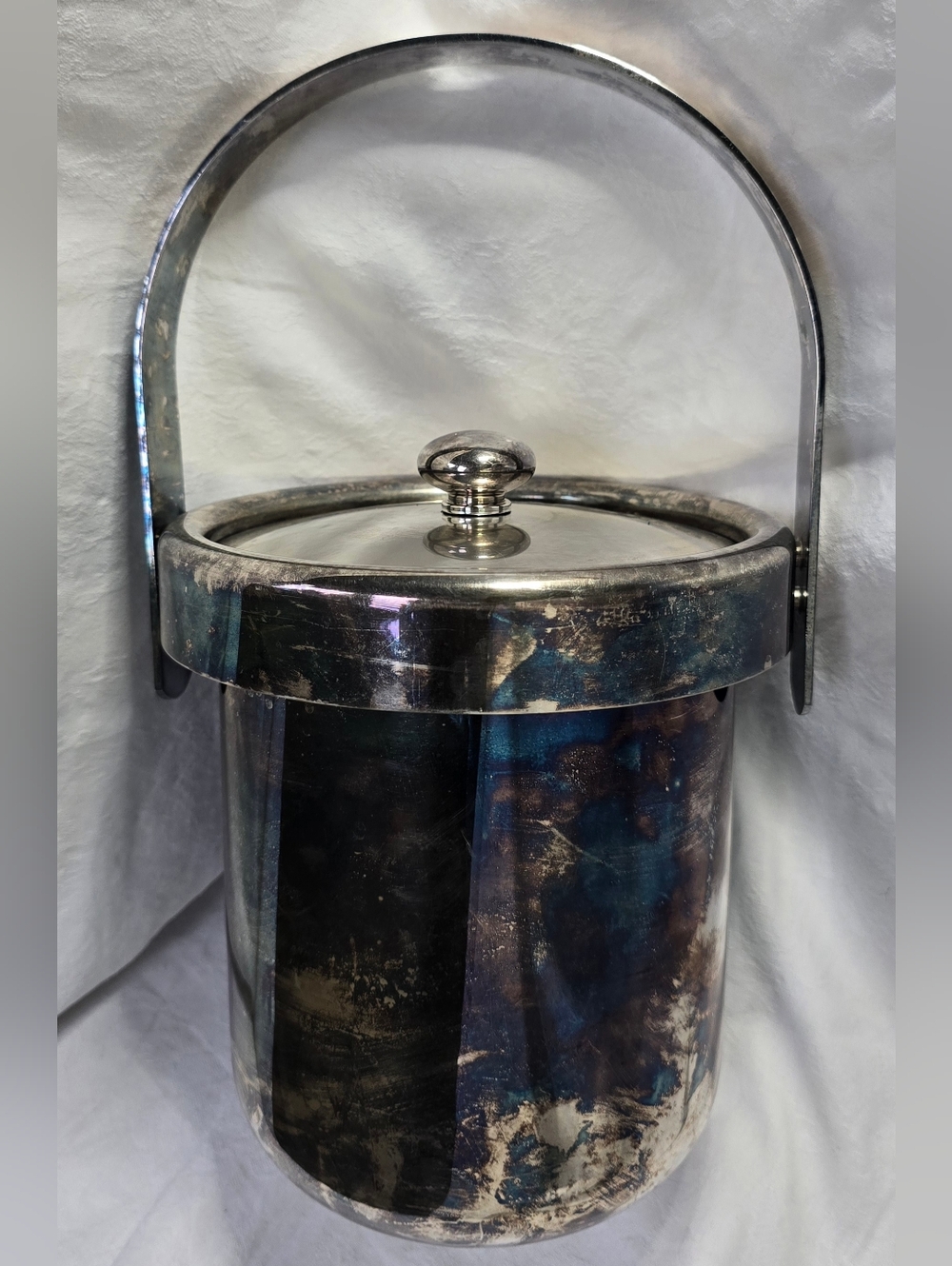 Vtg Italian Ice Bucket (Silver Plate on Brass)
